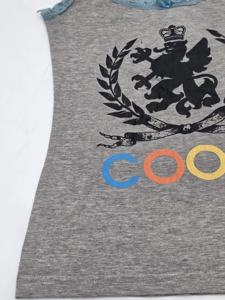 2 pares de camisetas sin mangas COOGI azules con cordones recortadas multicolor con logotipo de lámina para mujer talla M Foto 3 de 4