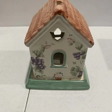 Pfaltzgraff Stoneware Grapevine Cottage House Tea Light Candle Holder With Bunny