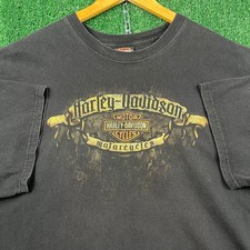 Harley-Davidson T-Shirt Mens 2XL Faded Black Brandon FL Biker Graphic Modern