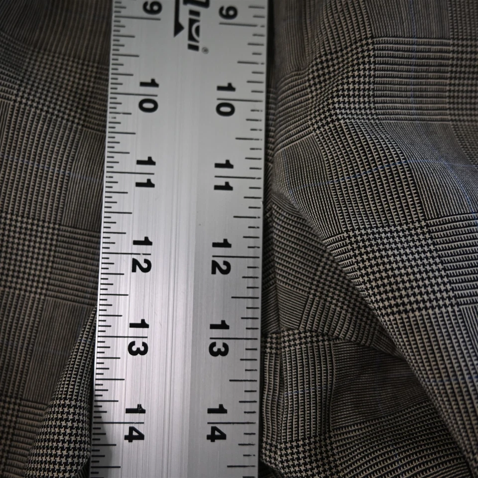 Pantalones clásicos para hombre Nautica 38x32 marrón lana cachemir cuadros Glenn plisados con puños Foto 3 de 4