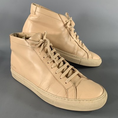 COMMON PROJECTS Größe 8 Pfirsich Leder High Top Sneakers