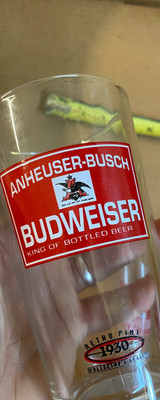 Budweiser beer glasses Retro Pint 1930 Collector's Series glass lot of 4