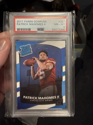 PATRICK MAHOMES II Rated Rookie Card PSA 8 2017 Panini Donruss #327 KC Chiefs