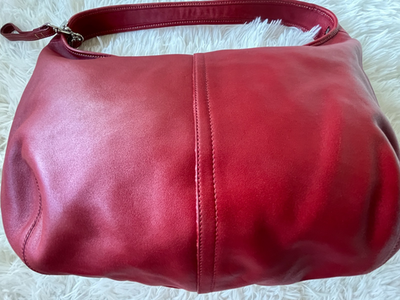 Vintage Coach Ergo Hobo Shoulder Bag 9221 Red Cowhide Leather for