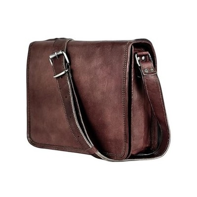 High Performance Leather Bag 18'' Brown Full Flap Handmade Bag Laptop Satchel