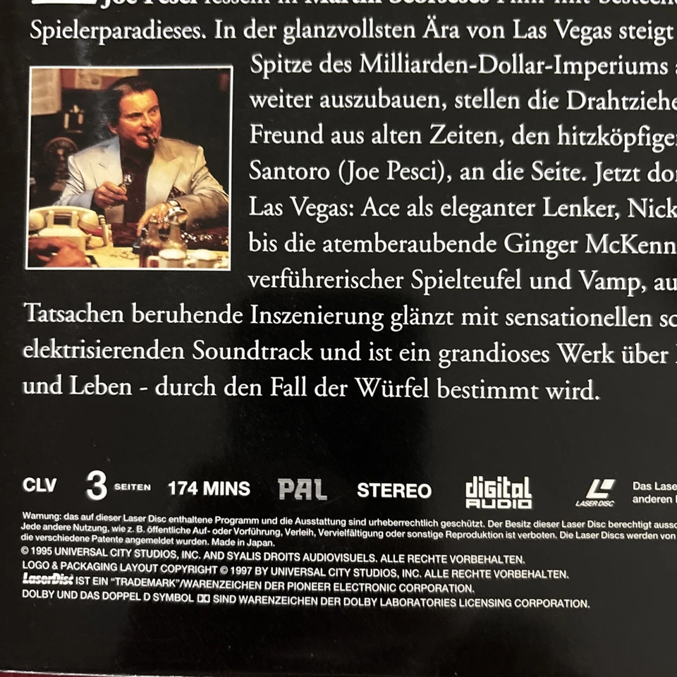 Laserdisc Casino / De Niro, Sharon Stone, Pesci / Martin Scorsese deutsch - Bild 3 von 3