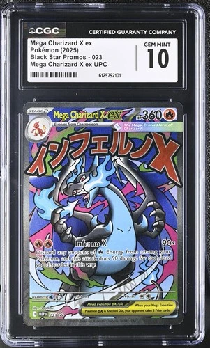 CGC 10 GEM MINT Mega Charizard X Ex MEP 023 Black Star MEP023 Pokemon Card