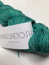 Madelinetosh Tosh Sock Hosta Blue Hand Dyed Verigated Yarn Fingering Merino Wool
