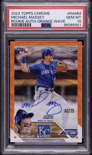 2023 TOPPS CHROME MICHAEL MASSEY AUTO ORANGE WAVE REF /25 RC 💎GEM MT💎 PSA 10