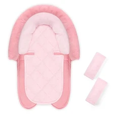 Baby Car Seat Head Body Support & Strap Covers, 2 in 1 Infant Watermelon Pink