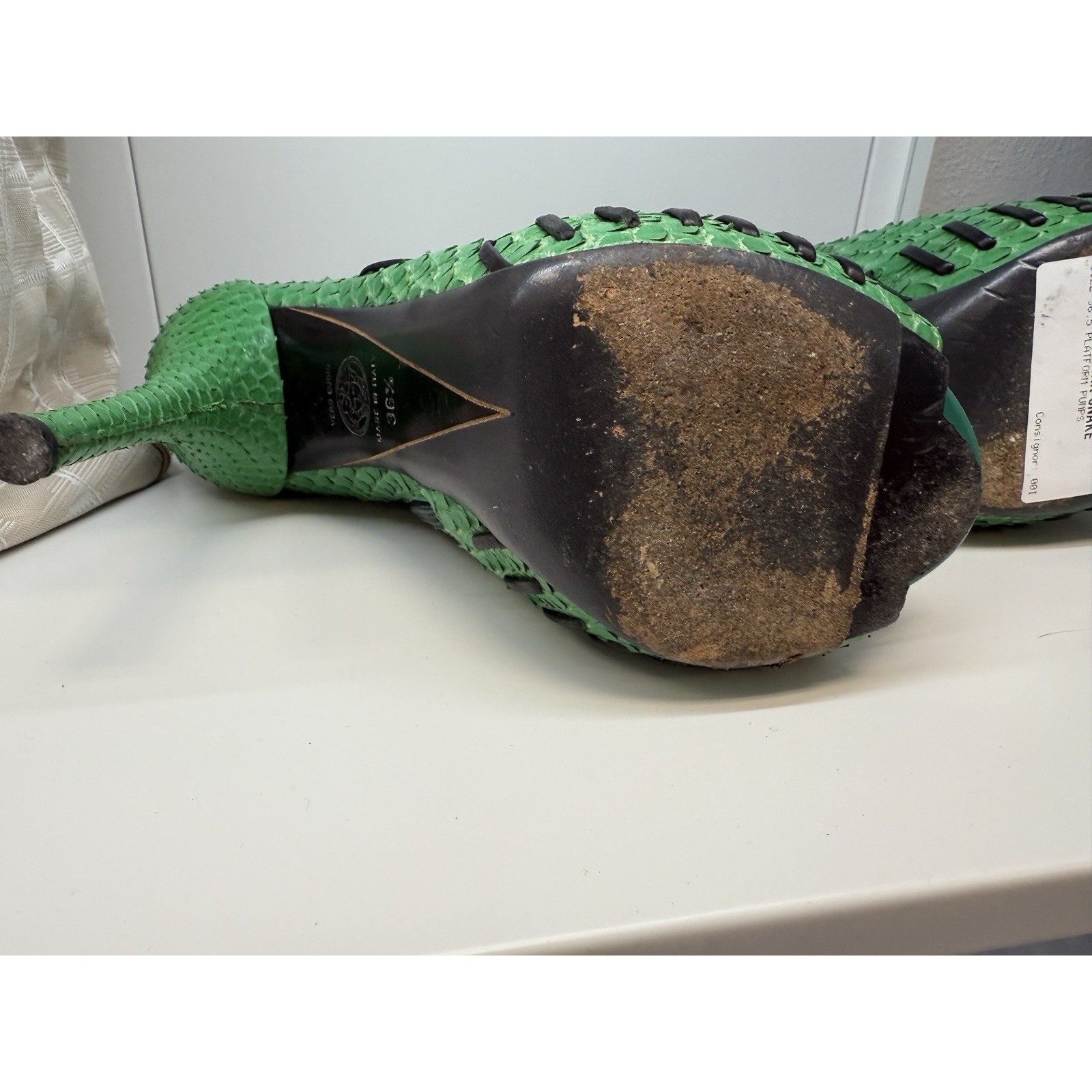 Versace Green Python Booties Size 36.5 - image 5