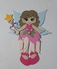 Little Fairy Brown Hair. Scrapbook, Card Making Paper Piecing