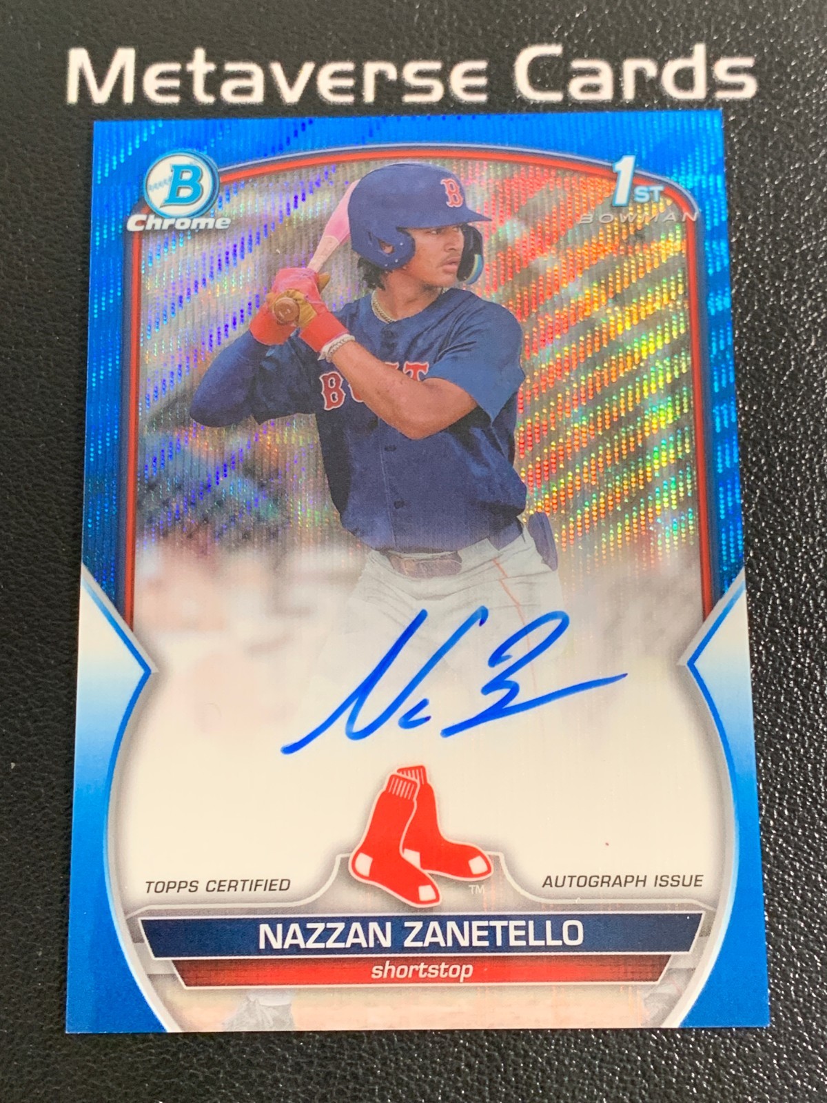 2023 Bowman Draft Chrome Nazzan Zanetello 1st Blue Wave Refractor Auto /150