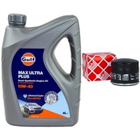 MotoröL Set Gulf Max Ultra Plus 10W-40 4 Liter + ÖLfilter FüR Dacia Smart Suzuki