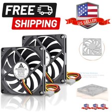 Quiet 80mm Fan, 12V 3PIN 80mm x 80mm x 10mm Brushless DC Fan for CPU Coolers