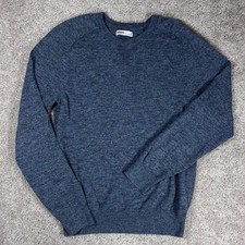 SONOMA Goods for Life Mens Blue Marled Crew Neck Sweater Size S Cotton Blend
