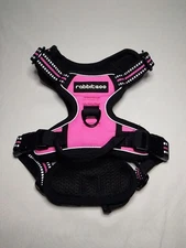 Rabbitgoo No-Pull Pet Harness W/ 2 Leash Clips Pink M Padded Escape Proof Size S