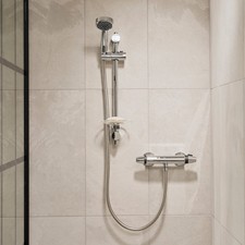 Image of Triton Exe Bar Mixer Shower Thermostatic Chrome 3 Spray Handset Modern UNEXTHBM