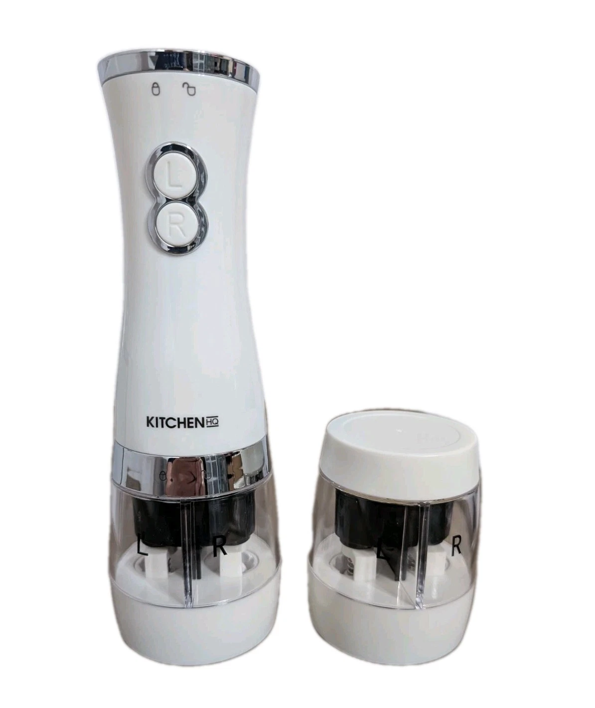 Kitchen HQ Dual Chamber Electric Spice Mill with Extra Chamber-White-NEW IN BOX