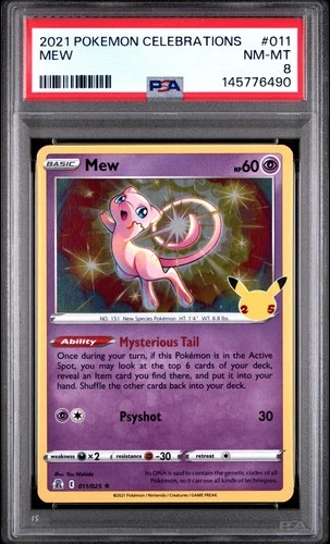 2021 POKEMON CELEBRATIONS #011 MEW PSA 8