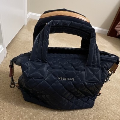 MZ Wallace Small Sutton Ink Liquid Patent Color (Navy) Quilted NWoutTags