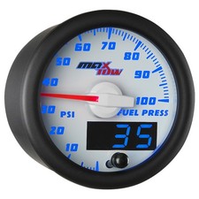 Maxtow 100 Psi Fuel Pressure Gauge Kit W Sensor White Dial Blue Led 52mm Maxtow 100 Psi Fuel Pressure Gauge Kit W Sensor White Dial Blue Led 52mm