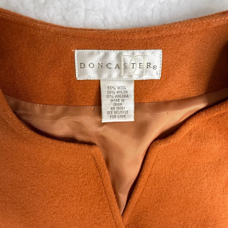 Doncaster Women's Wool Angora Blend Button Front Vest Size 12 Orange Sleeveless - Image 2 of 4