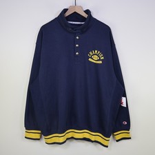 Champion Physical Education Quarter Snap Sweatshirt XL Varsity Navy Blue