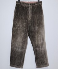 Vintage 1940s Brown Corduroy Well-Worn Faded Work Pants EMYA W31 Made in France