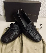 Bottega Veneta Espresso Intrecciato Calf Tied Driver Loafers NIB 9.5 US 42.5 New