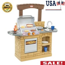 Outdoor BBQ Grill 12-Pcs Plastic Pretend Play Kitchen Toys Playset Kids Children