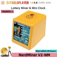 NerdMiner V2-NM 1060Kh/s BTC Solo Lotto Miner Mini Crypto Machine Desktop Clock