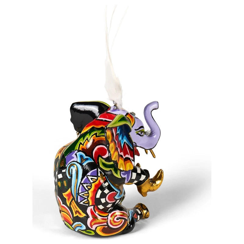 ELEFANTE Seduto Statua Scultura Tom's Drag 3001 Jumbo S Piume Pop Art Arredo, fotografia 4 di 9