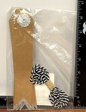 Brown Kraft Paper Gift Tags With silver Glitter String 6 pack
