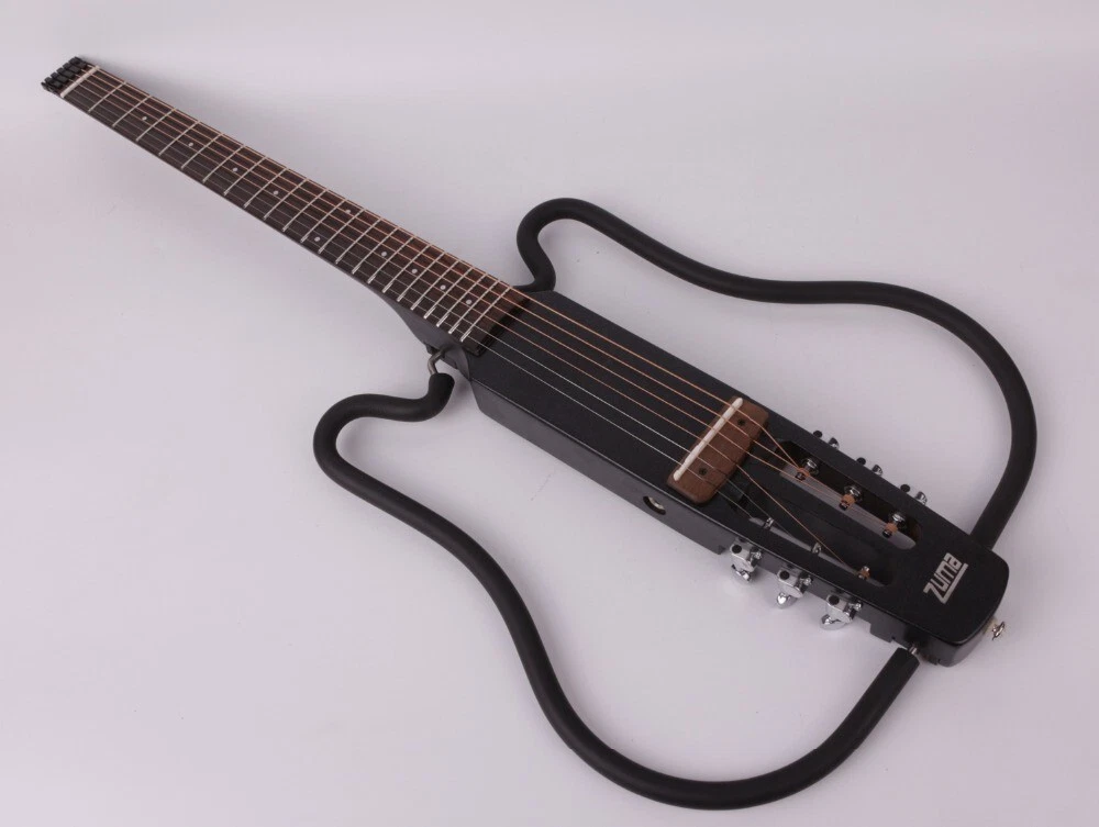 Headless electric acoustic guitar silent left hand travel mini