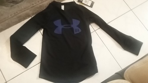 NWT $34 Girls size S Under Armour top pullover fitted cold gear infrared shirt - 第 2/5 張圖片