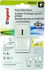 Legrand Preset Slide Dimmer Switch / Light Almond / LSCL543PLACCV4 / LED + CFL
