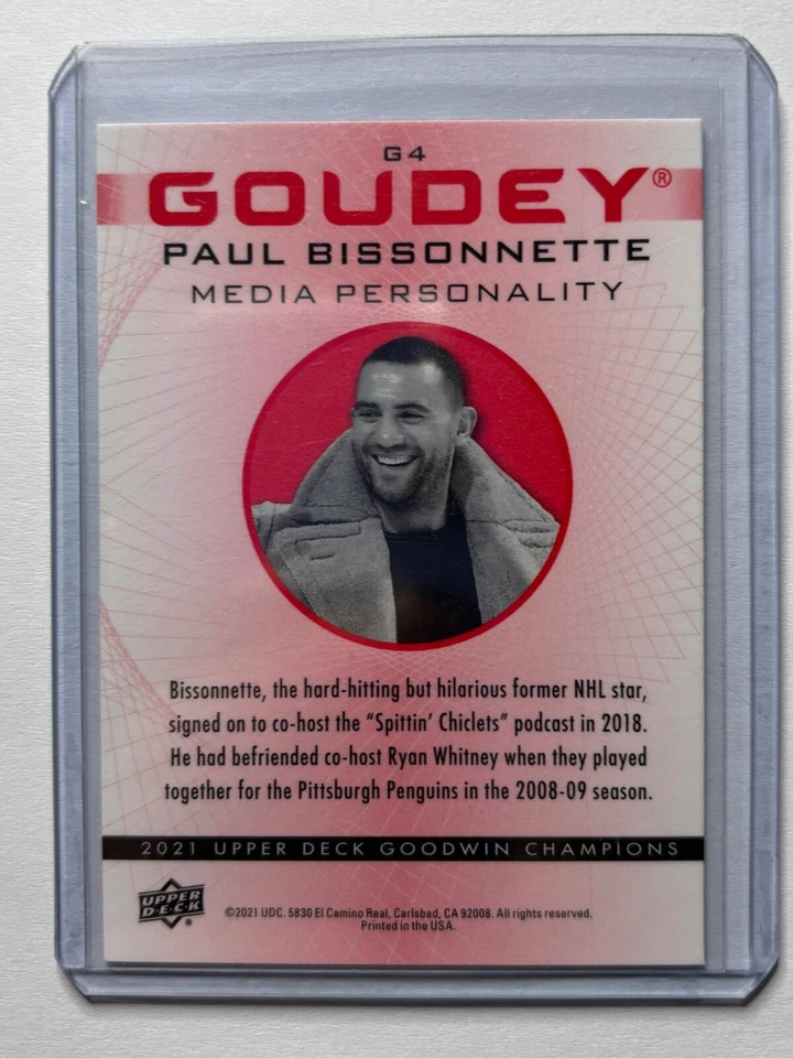 2021 Upper Deck Goodwin Champions Goudey Color Wheel #G4 Paul Bissonnette - Image 2 of 2