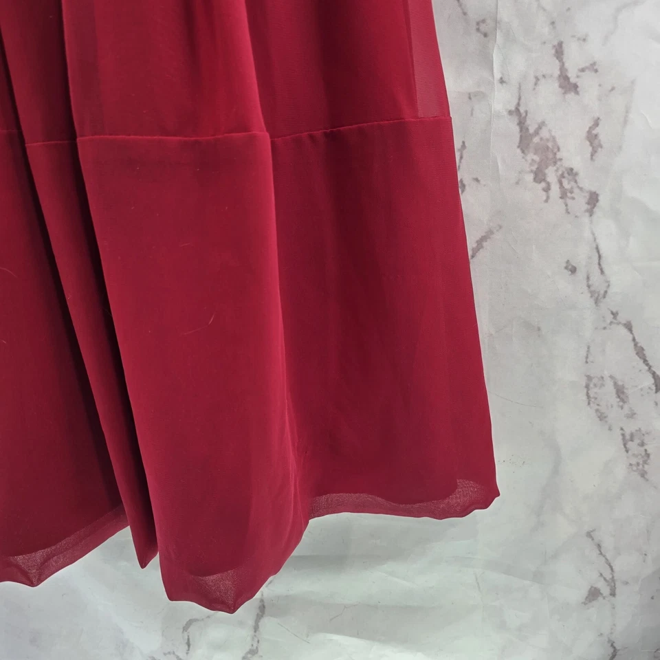 Vestido Jenny Yoo Mujer Pequeño 4 Rojo Mini Cuello en V Corto Formal Blusa Columpio Patinador Foto 4 de 4