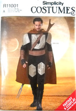 Cosplay Fantasy Men's Costume size XS-XL Simplicity S R11001/9254 Sewing Pattern