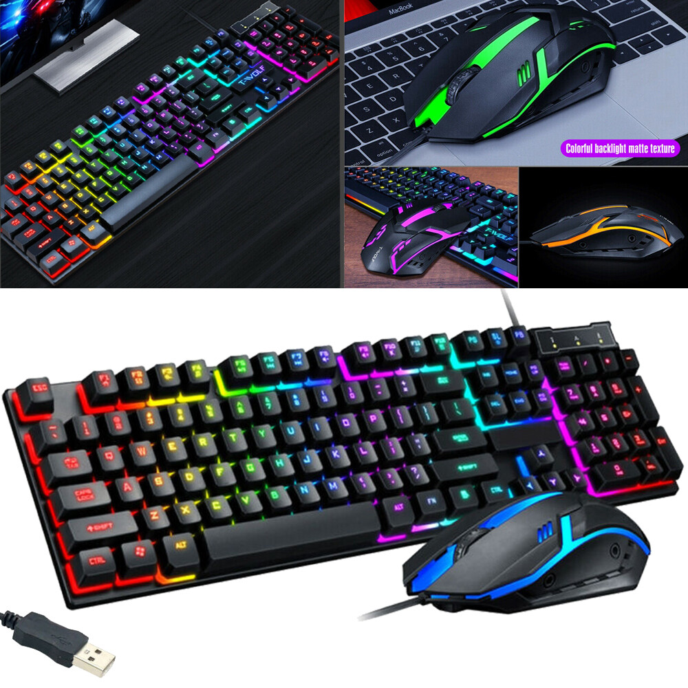 FELiCON Combo De Teclado E Mouse De Jogos, Teclado RGB LED Retroiluminado Com Sensação Mecânica - Foto 11
