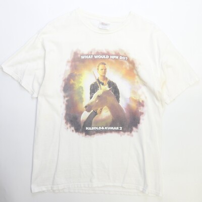 Vintage Harold & Kumar 2 Neil Patrick Harris T-Shirt Size Large Movie Promo