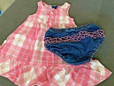 CHAPS Ralph Lauren 18 months Dress & Matching Talbots Kids Jeans Bloomers 👣kh2