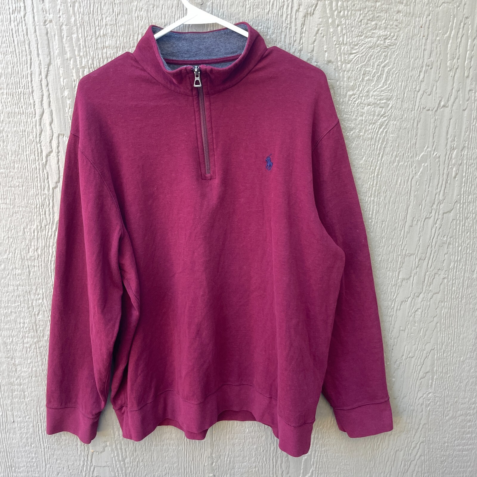 Polo Ralph Lauren Felpa Uomo XL Crimson Pullover Performance Zip Preppy Pony