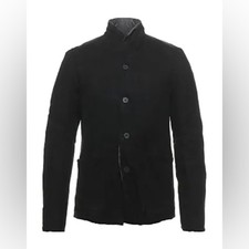 Transit Par Such Italy Black Wool Linen Jacket