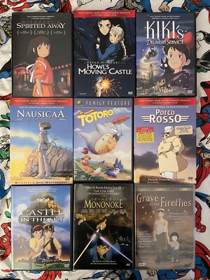STUDIO GHIBLI 9 DVD LOT CASTLE IN THE SKY TOTORO FOX GRAVE STUDIO GHIBLI 9 DVD LOT CASTLE IN THE SKY TOTORO FOX GRAVE