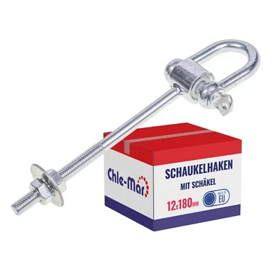 CHLE-MAR Schaukelgelenk Schaukelhaken Schaukel M12 Haken mit Schäkel