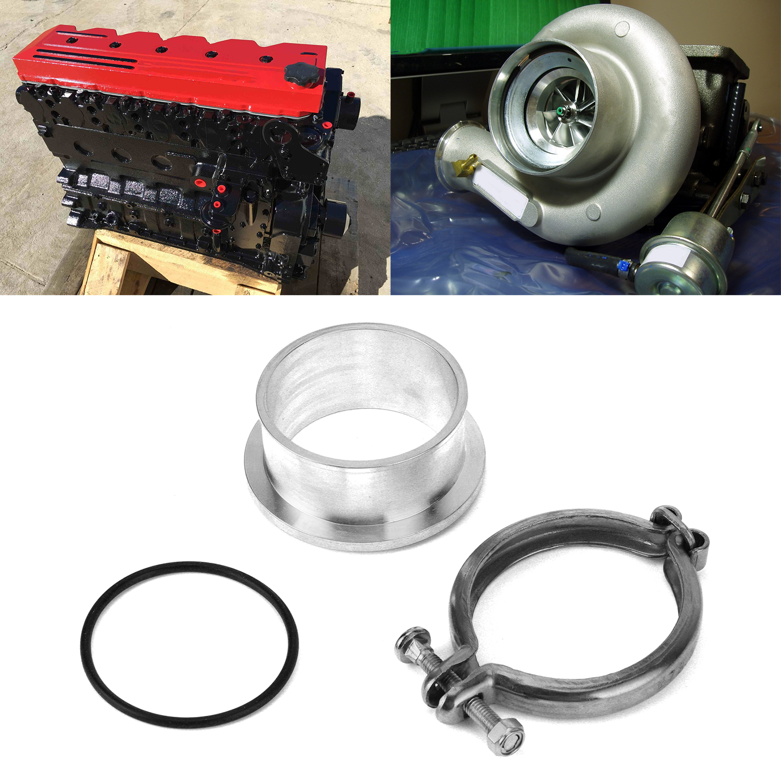 Turbo Compressor V-Band Flange Clamp Accessory For Holset HX35 HX35W HX40W Turbo