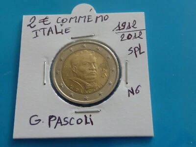 2 EURO COMMÉMORATIVE ITALIE 1912 - 2012 G. PASCOLI ( Livrée sous étui H B ) - Photo 1/2