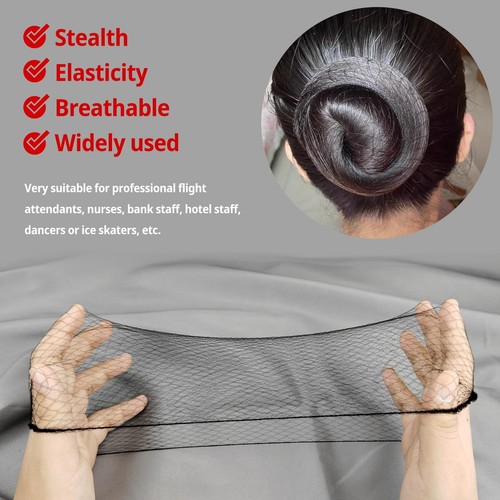 10 Pcs Invisible Hair Nets for Catering Hair Bun Nets Elastic Edge Mesh Hair ... - Picture 2 of 7